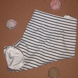 The Limited Black and White Striped  Dress skirt